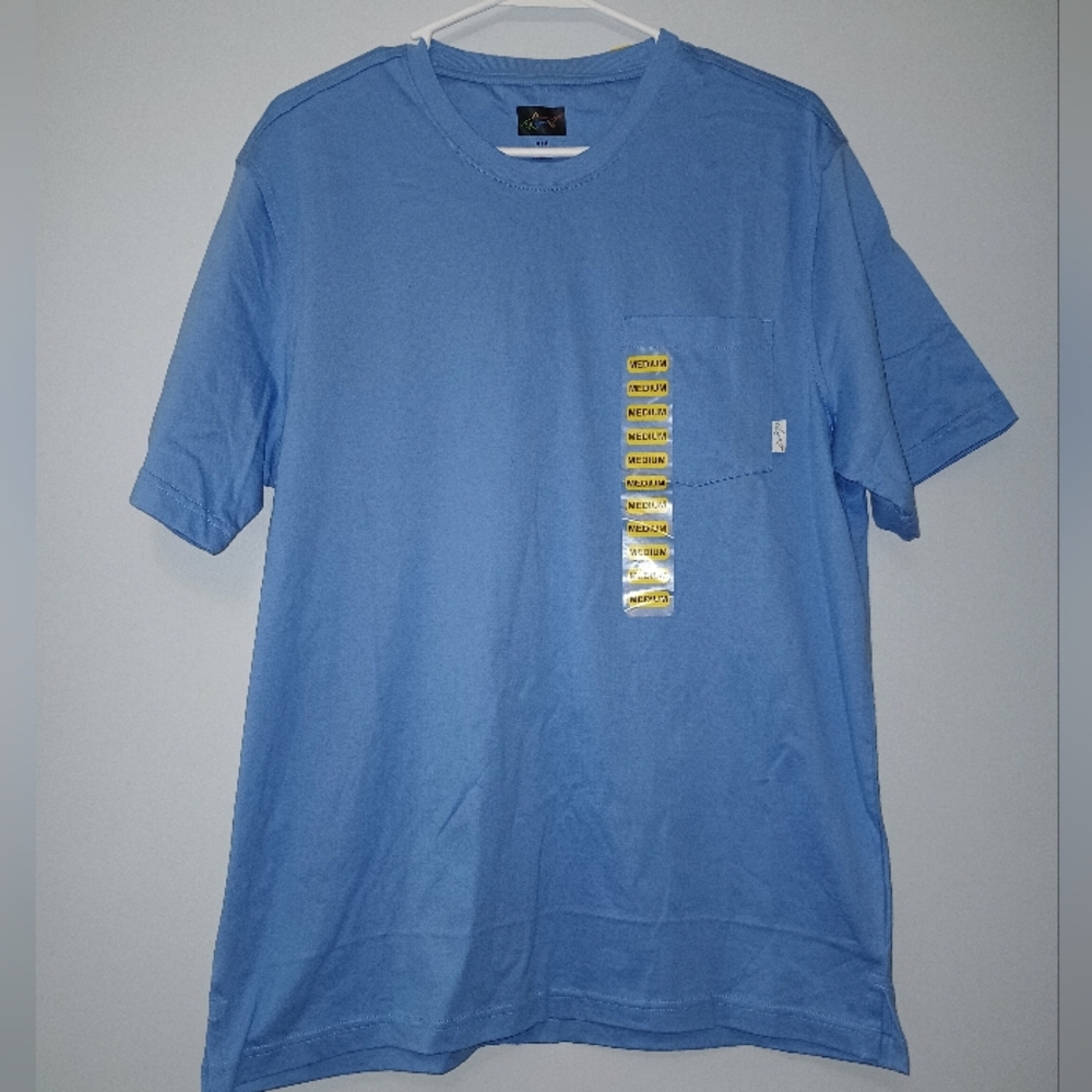 Men's Greg Norman‎ Light Blue Pocket Short Sleeve Tee M